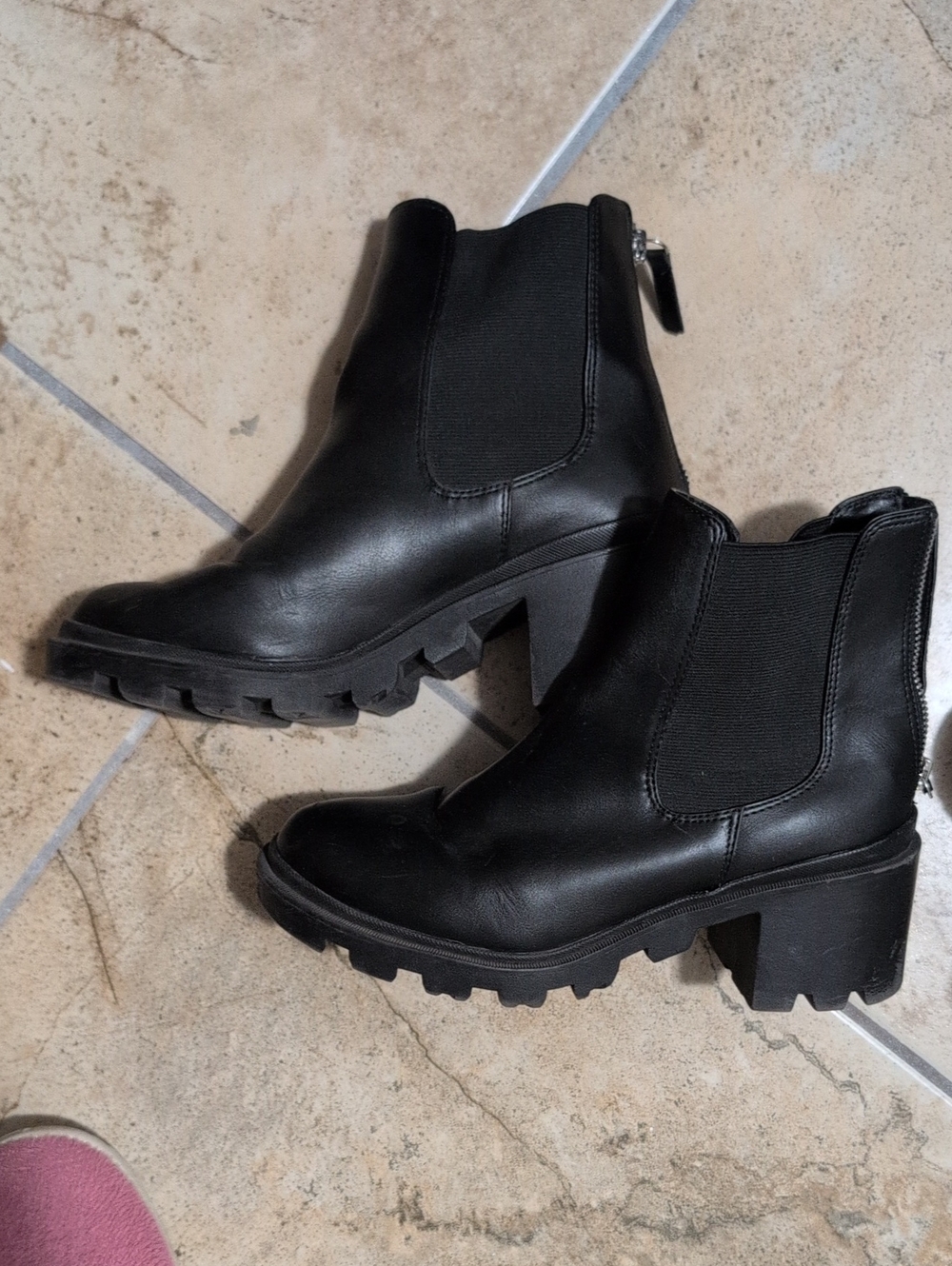 DV by Dolce Vita Black Lug Sole Chelsea Ankle Boots